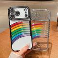 iPhone 17 Pro Max Regnbue Kviksand Hybrid Cover med Rhinestone-kameradekor - Lilla