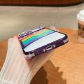 iPhone 17 Pro Max Regnbue Kviksand Hybrid Cover med Rhinestone-kameradekor - Lilla