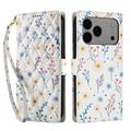 iPhone 17 Pro Max Rhombisk Blomsterpung - farverige blomster