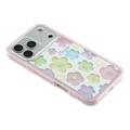 iPhone 17 Pro Max Stødsikkert Farverigt Blomster TPU-cover - lyserød