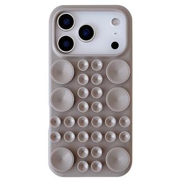 iPhone 17 Pro Max Silikone cover med sugekop - Titaniumgrå