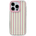 iPhone 17 Pro Max Hybrid Cover med stribemønster - lyserød