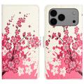 iPhone 17 Pro Max Style Series Pung Taske - Pink Blomster