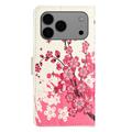 iPhone 17 Pro Max Style Series Pung Taske - Pink Blomster