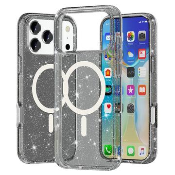 iPhone 17 Pro Max Stylish Glitter Series Hybrid Cover - MagSafe kompatibel - Sort