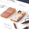 iPhone 17 Pro Max Stilfuldt magnetisk flip-etui med RFID-kortpladser - orange
