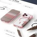 iPhone 17 Pro Max Stilfuldt magnetisk flip-etui med RFID-kortpladser - lyserød