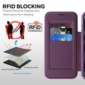 iPhone 17 Pro Max Stilfuldt magnetisk flip-etui med RFID-kortpladser - lilla