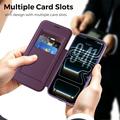 iPhone 17 Pro Max Stilfuldt magnetisk flip-etui med RFID-kortpladser - lilla