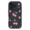 iPhone 17 Pro Max Stilfuldt stødsikkert TPU cover med forhøjede kanter - Sort / Kirsebær