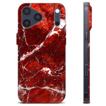 iPhone 17 Pro Max TPU Cover - Rød Marmor