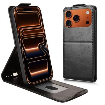 iPhone 17 Pro Max lodret flip-etui med stativ - sort