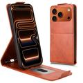 iPhone 17 Pro Max/18 Pro Max lodret flip-etui med stativ