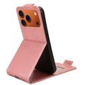 iPhone 17 Pro Max lodret flip-etui med stativ - rosaguld