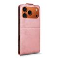 iPhone 17 Pro Max lodret flip-etui med stativ - rosaguld