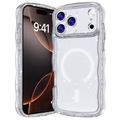 iPhone 17 Pro Max Wave-Edge Laser Glitter MagSafe Cover - Klar