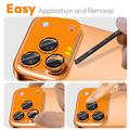 iPhone 17 Pro Northjo Fuld beskyttelse af kameralinsebeskytter i mat metal og hærdet glas - Orange