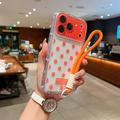 iPhone 17 Pro PC / TPU Cover med linsefilm og rem - Polka Dot - Orange