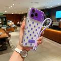 iPhone 17 Pro PC / TPU Cover med linsefilm og rem - Polka Dot - Lilla