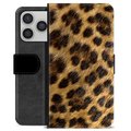 iPhone 17 Pro Premium Flip Cover med Pung - Leopard