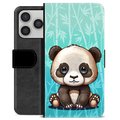 iPhone 17 Pro Premium Flip Cover med Pung - Panda
