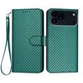 iPhone 17 Pro Premium Wallet-etui med rem - kulfiberstruktur