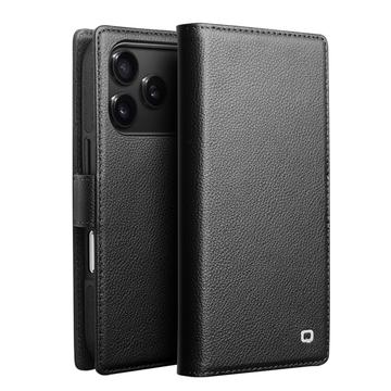 iPhone 17 Pro Qialino 2-i-1 aftagelig pung læderetui - MagSafe-kompatibel - Sort