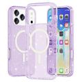 iPhone 17 Pro Stylish Glitter Series Hybrid Cover - MagSafe kompatibel - Lilla