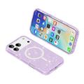 iPhone 17 Pro Stylish Glitter Series Hybrid Cover - MagSafe kompatibel - Lilla