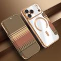 iPhone 17 Pro Stilfuldt magnetisk flip-etui med RFID-kortpladser - brun
