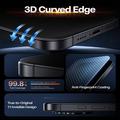 iPhone 17 Pro Torras OrigArmor Fuld Skærmbeskyttelse Hærdet Glas med Automatisk Justeringsværktøj - sort kant