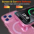 iPhone 17 Pro Wave-Edge Laser Glitter MagSafe Cover - Gennemsigtig pink