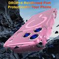 iPhone 17 Pro Wave-Edge Laser Glitter MagSafe Cover - Gennemsigtig pink