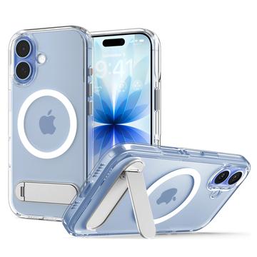 iPhone 17 Spigen Ultra Hybrid S Mag MagSafe cover med støttefod - hvid/klar