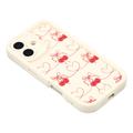 iPhone 17 Stilfuldt stødsikkert TPU cover med forhøjede kanter - hvid / Sløjfebundne kirsebær