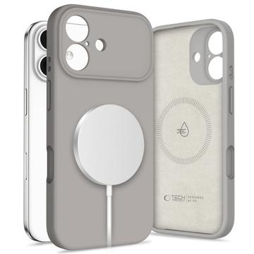 iPhone 17 Tech-Protect flydende silikone cover - MagSafe-kompatibel - Stengrå