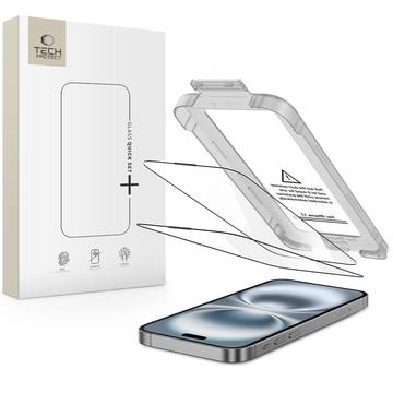 iPhone 17 Tech-Protect Quick Set+ 2-Pack Skærmbeskyttelse Hærdet Glas - Klar