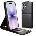 iPhone 17 lodret flip-etui med stativ - sort