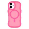 iPhone 17 Bølgekant magnetisk hybrid cover - hot pink