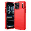 iPhone 18 Pro Børstet TPU Cover - Karbonfiber