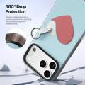 iPhone 18 Pro Dux Ducis Luvy cover med fingerring/håndrem - himmelblå / hjerte
