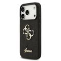 iPhone 18 Pro Guess Fixed Glitter 4G Metal Logo Cover - Sort