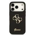 iPhone 18 Pro Guess Fixed Glitter 4G Metal Logo Cover - Sort
