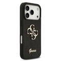 iPhone 18 Pro Guess Fixed Glitter 4G Metal Logo Cover - Sort