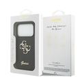 iPhone 18 Pro Guess Fixed Glitter 4G Metal Logo Cover - Sort