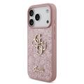 iPhone 18 Pro Guess Fixed Glitter 4G Metal Logo Cover - Pink