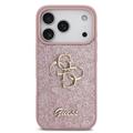 iPhone 18 Pro Guess Fixed Glitter 4G Metal Logo Cover - Pink
