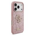 iPhone 18 Pro Guess Fixed Glitter 4G Metal Logo Cover - Pink