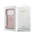 iPhone 18 Pro Guess Fixed Glitter 4G Metal Logo Cover - Pink