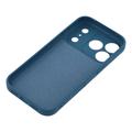 iPhone 18 Pro Flydende silikone cover med ringholder og håndledsrem - midnatsblå